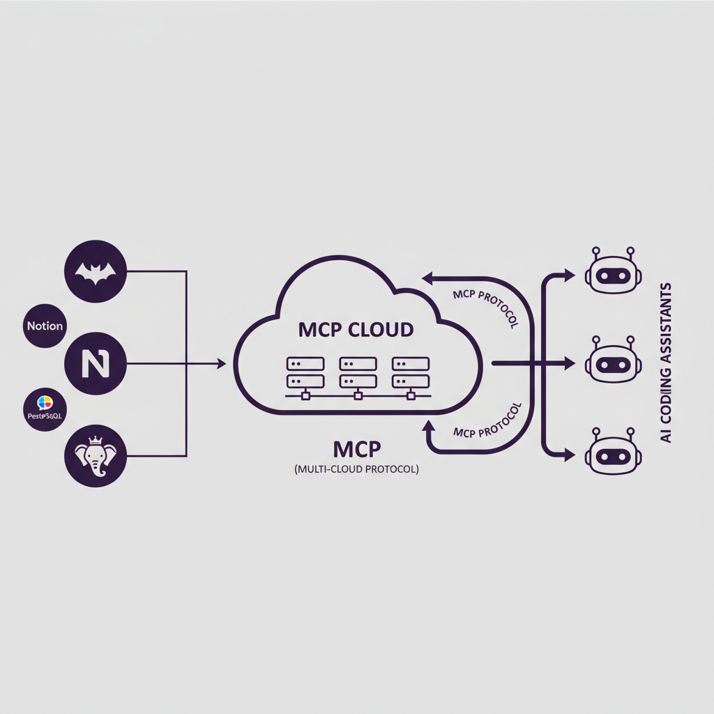 MCP architecture connecting AI to tools