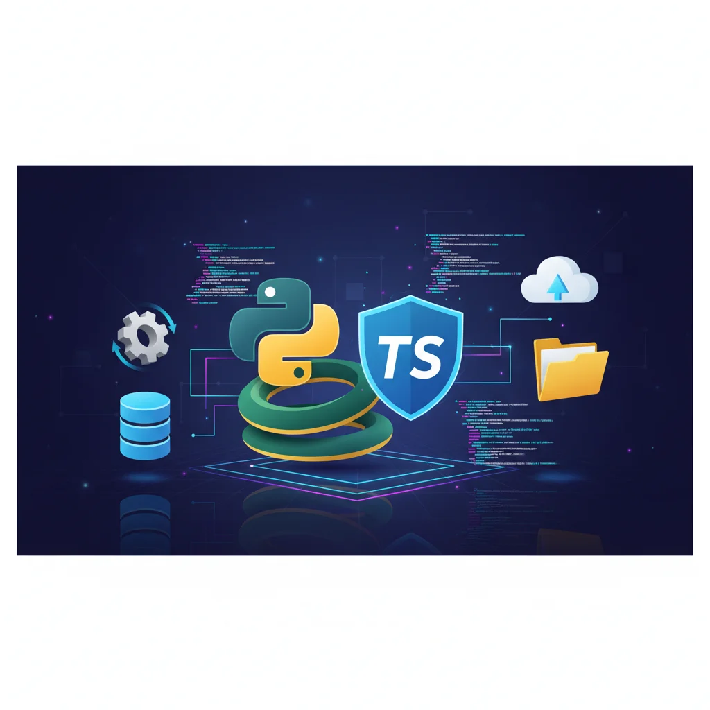 MCP Tutorial hero showing Python and TypeScript code connecting to AI tools