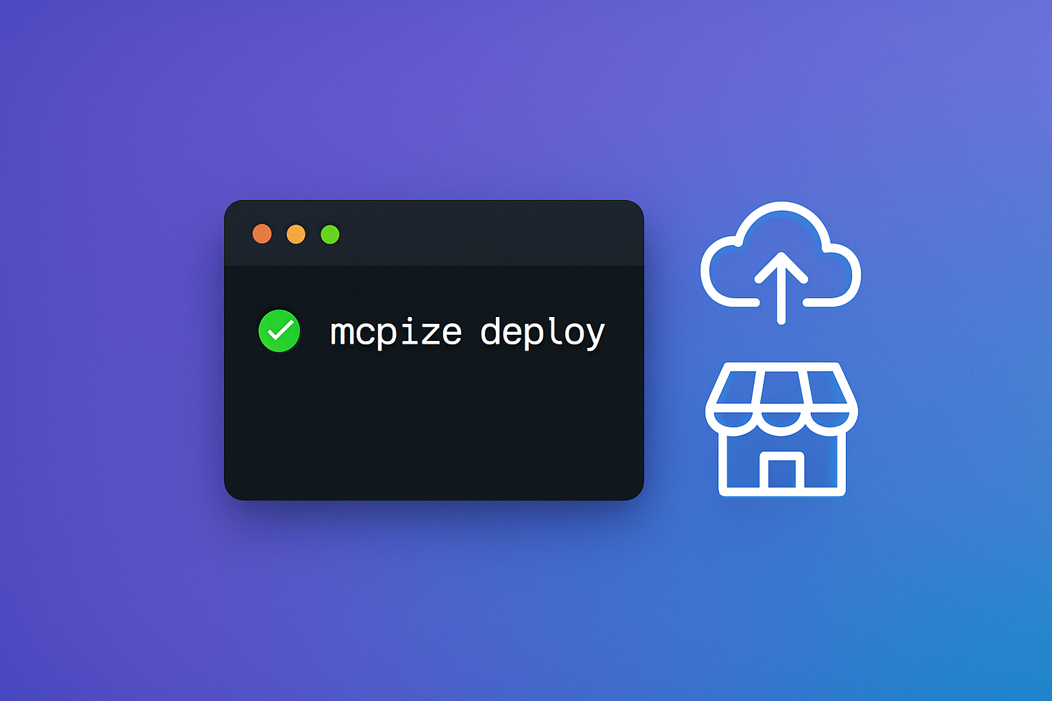 Publish MCP Server showing deployment terminal and marketplace listing